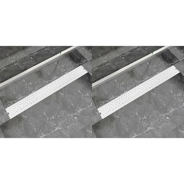 Lineare Duschrinnen 2 Stk. Blasen 930 x 140 mm Edelstahl